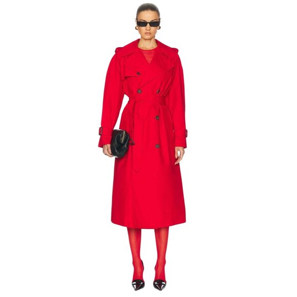 WARDROBE.NYC Sheer Bodysuit in Red Small New Womens Long Sleeve Top - Picture 4 of 16